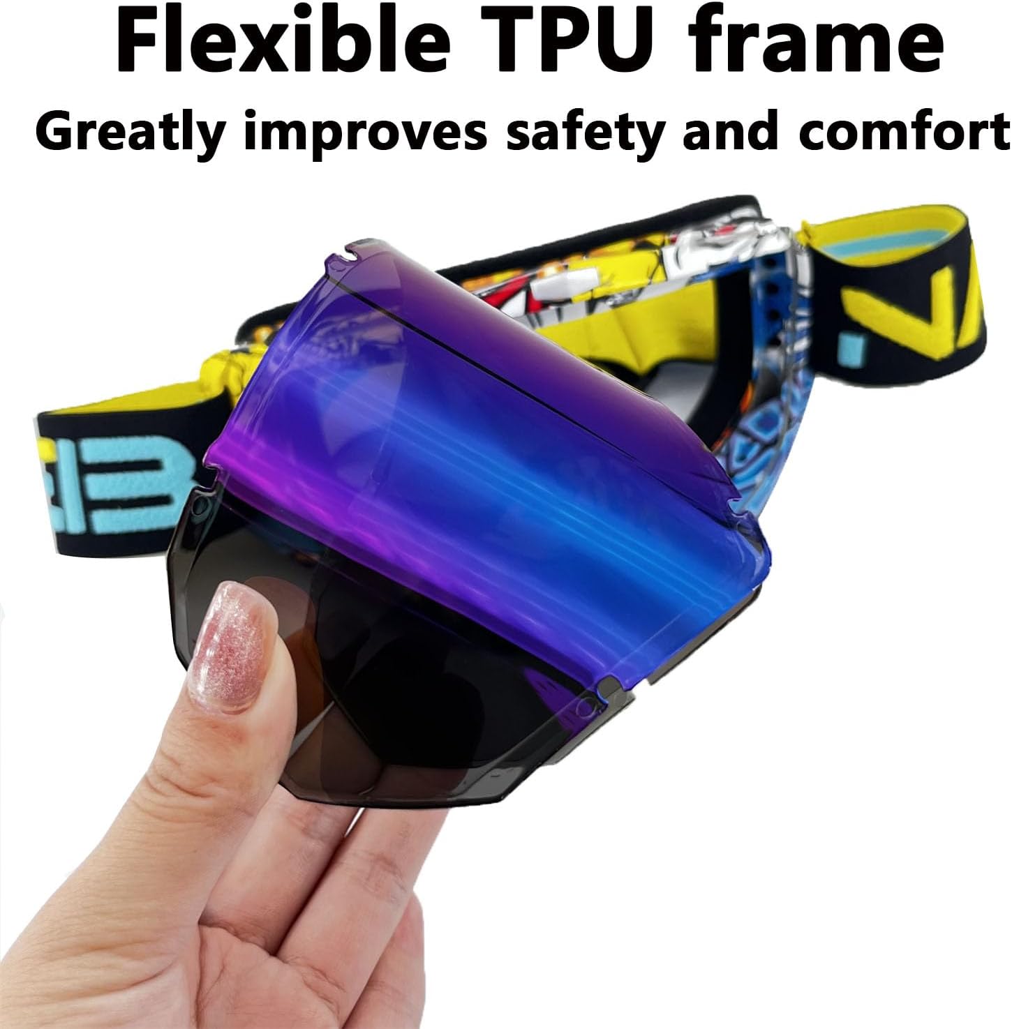 2 Pairs Dirt Bike Goggles Motorcycle Motocross Riding Racing ATV Goggles for Men Women Power Sport Ski