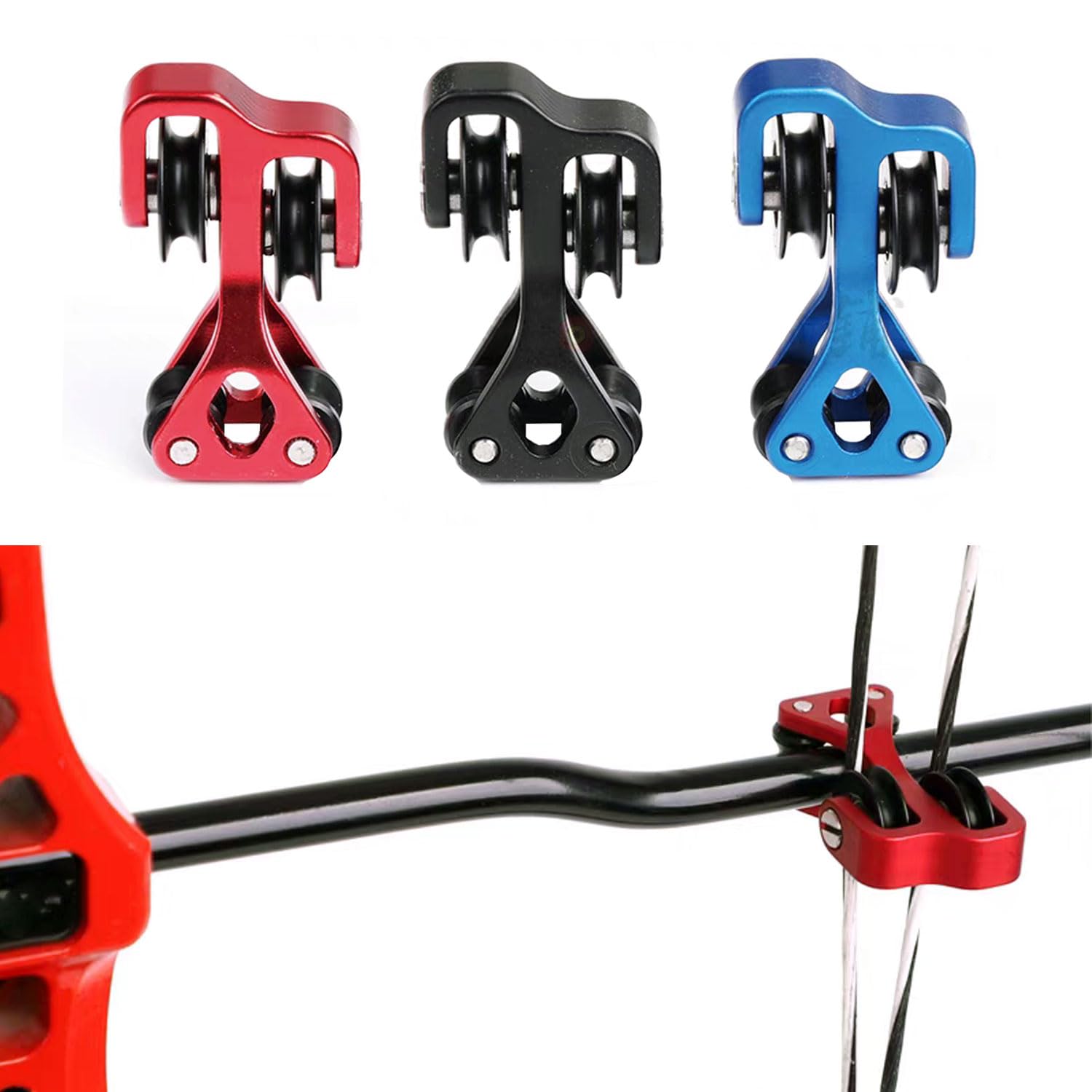 FUNTRESS Aluminum Compound Bow Cable Slide Bow String Splitter Roller Glide (Black)