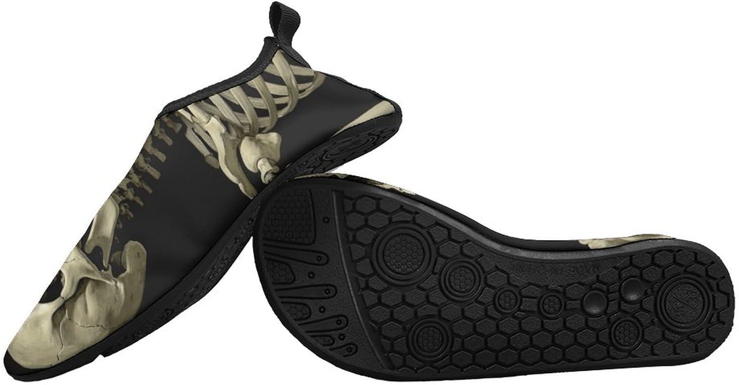 Water Shoes for Women Men Swim Beach Shoes Quick Dry Barefoot Aqua Shoes A Skeleton Sport Shoes Hiking Shoes 9/10women,7/8men
