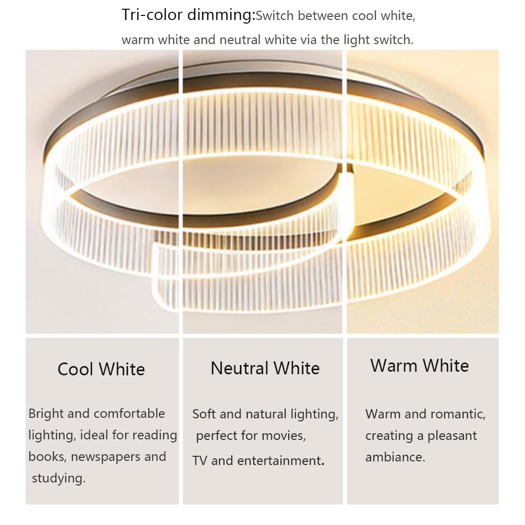 LED-Deckenleuchte Dreifarbig Dimmbar Kreisförmig Aufputz Acrylabdeckung Schlafzimmer Wohnzimmer Küche Flur