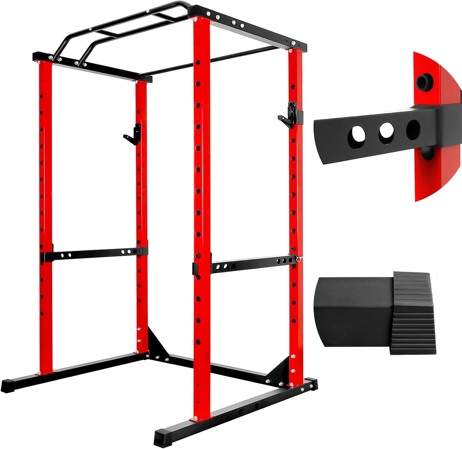 AOKNV AOKNV Power Cage – 1200lb Capacity with 14 Adjustment Gears & Barbell Protection Stands