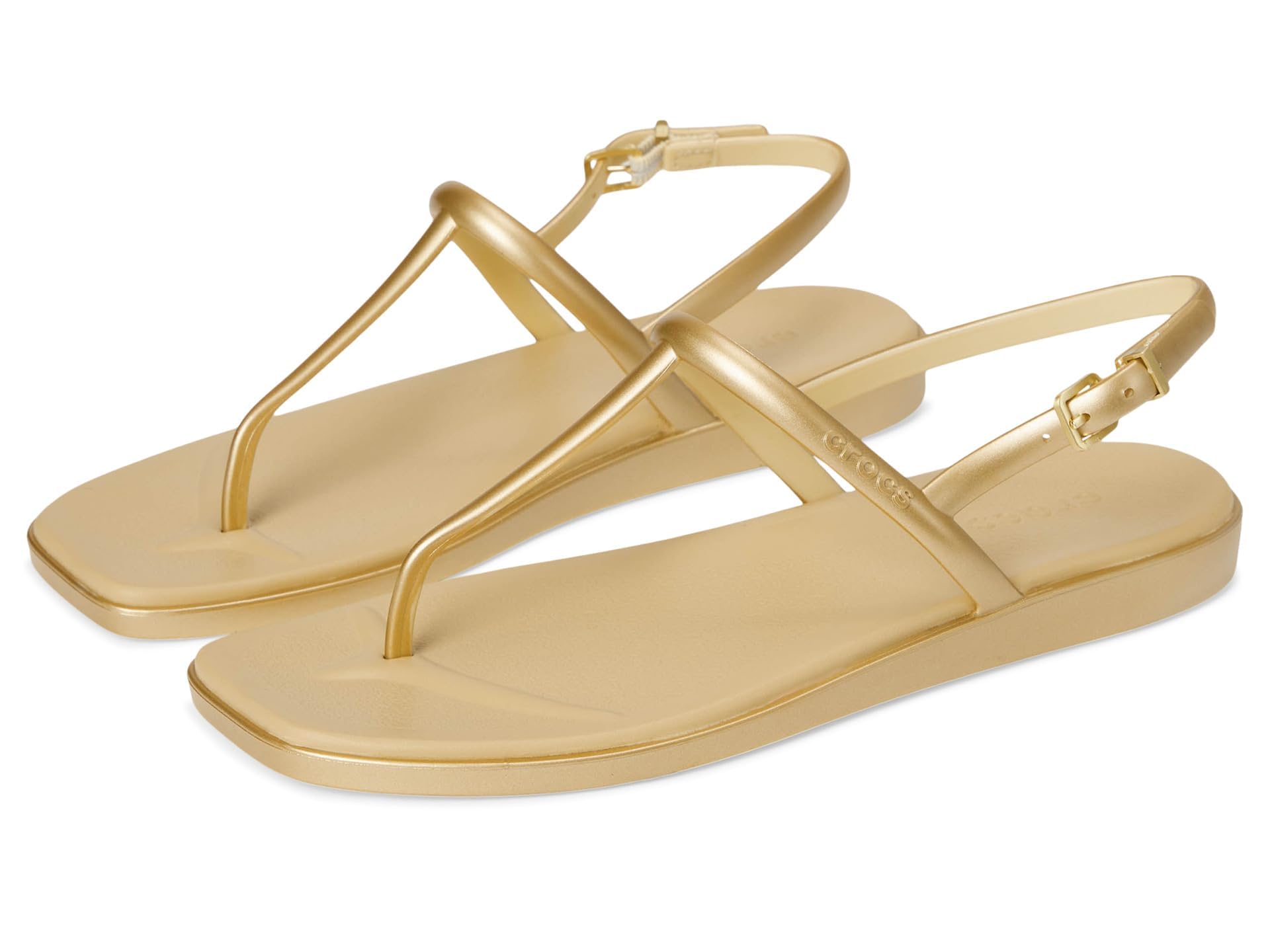 Crocs Women's Miami Thong Sandal 9 Metallic Gold
