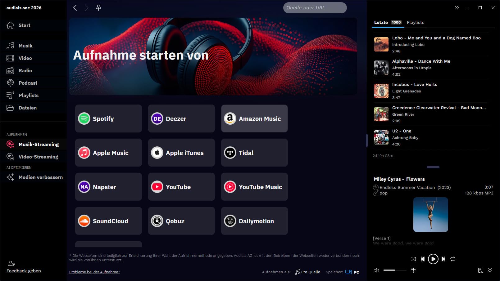 Audials one 2026 - Streaming-Rekorder & Konverter für Musik, Video, Radio, Podcast | Standard | 1 Gerät | 1 Benutzer | PC Aktivierungscode per Email