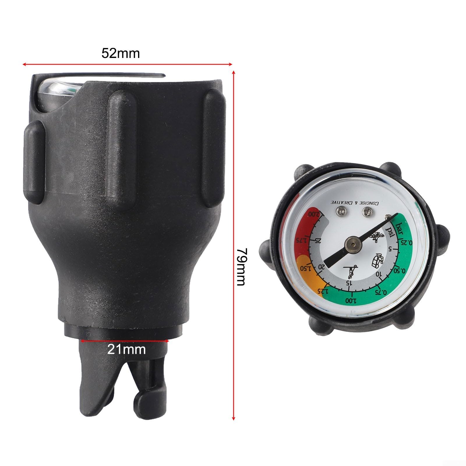 Barometro gonfiabile a doppia pressione (30 psi/2 bar), compatto e facile da trasportare