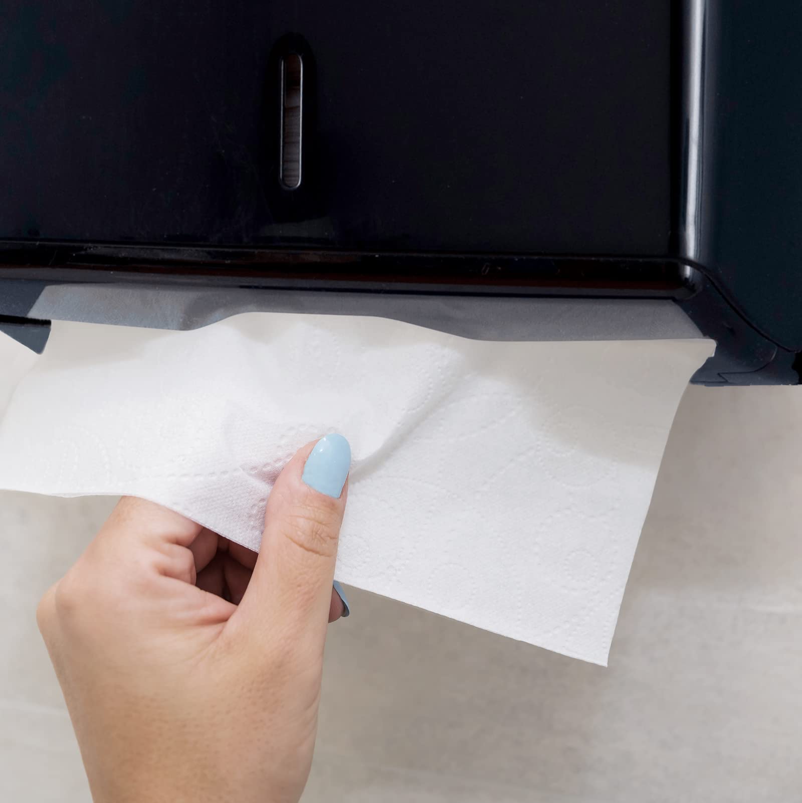 Jofel Dispensador de Papel de Manos ABS Negro hasta 600 Toallitas Zig-Zag
