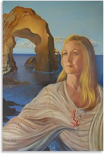 Póster artístico de Salvador Dalí Retrato de Eva Suero Talkic, pintura artística de pared, lienzo para regalo, impresiones de sala de estar, póster