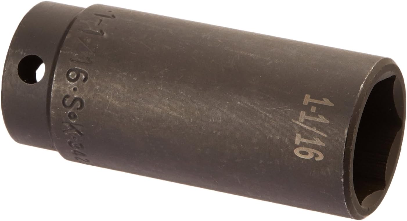 SK Tools USA 1/2" Drive, 1-1/16", 6 Point, Deep Impact Socket | 342134