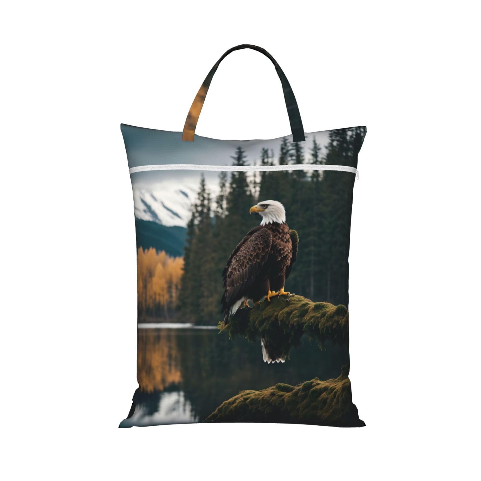 Pphgut 1 Pc Flying Eagle Print Travel Laundry Bag Portable Dirt Clothes Bags Daily Hiking Camping Vacation