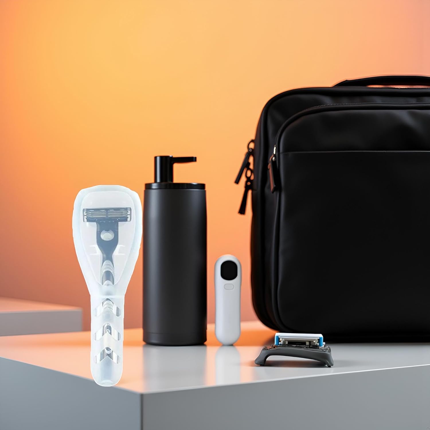 Tragbare Reise-Rasierer-Hülle, transparenter Kunststoff-Rasierer-Halter, Schutz-Organizer, für manuelle Rasierer und Elektrorasierer-Zubehör, Rasierer-Reiseetui
