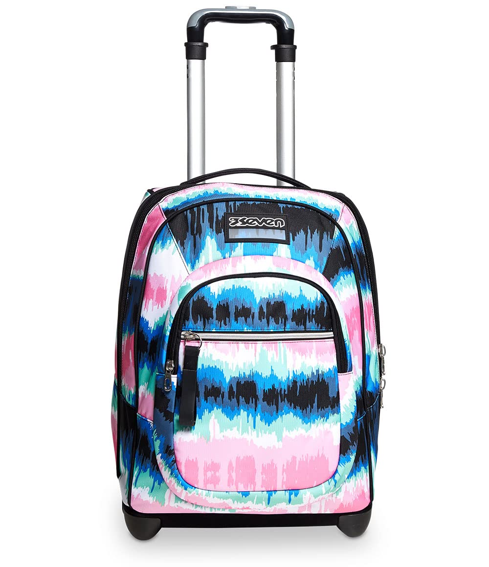 Seven Trolley Scuola, Multicolore, Shadecol Girl, 2 in 1, Doppio Uso, Zaino con Carrello Fisso, Crossover System e Tasca con Organizer, Zaini e Trolley, Viaggio, Bambina Ragazza