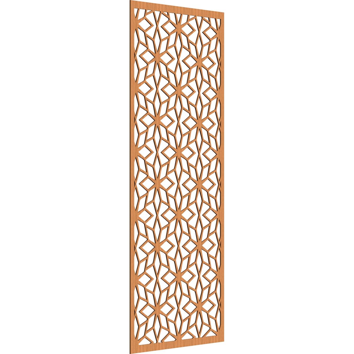 37 3/8"W x 94 3/8"H x 1/4"T Lake Decorative Fretwork Wood Wall Panels, Cherry