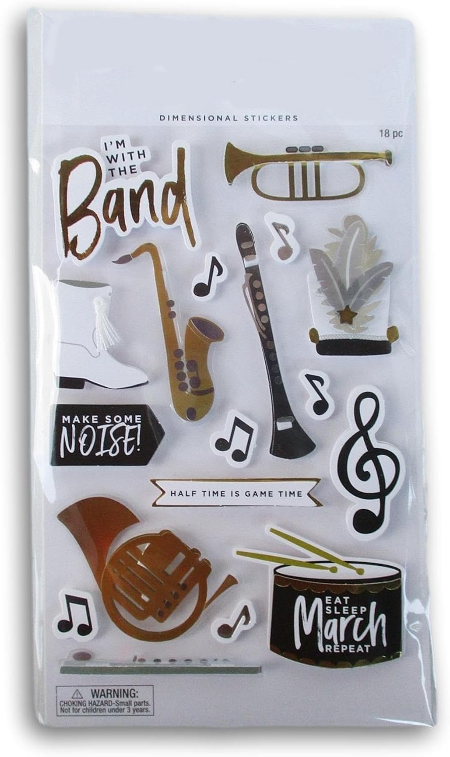 Autocollants 3D pour journal intime et création de cartes créatives, 18 stickers
