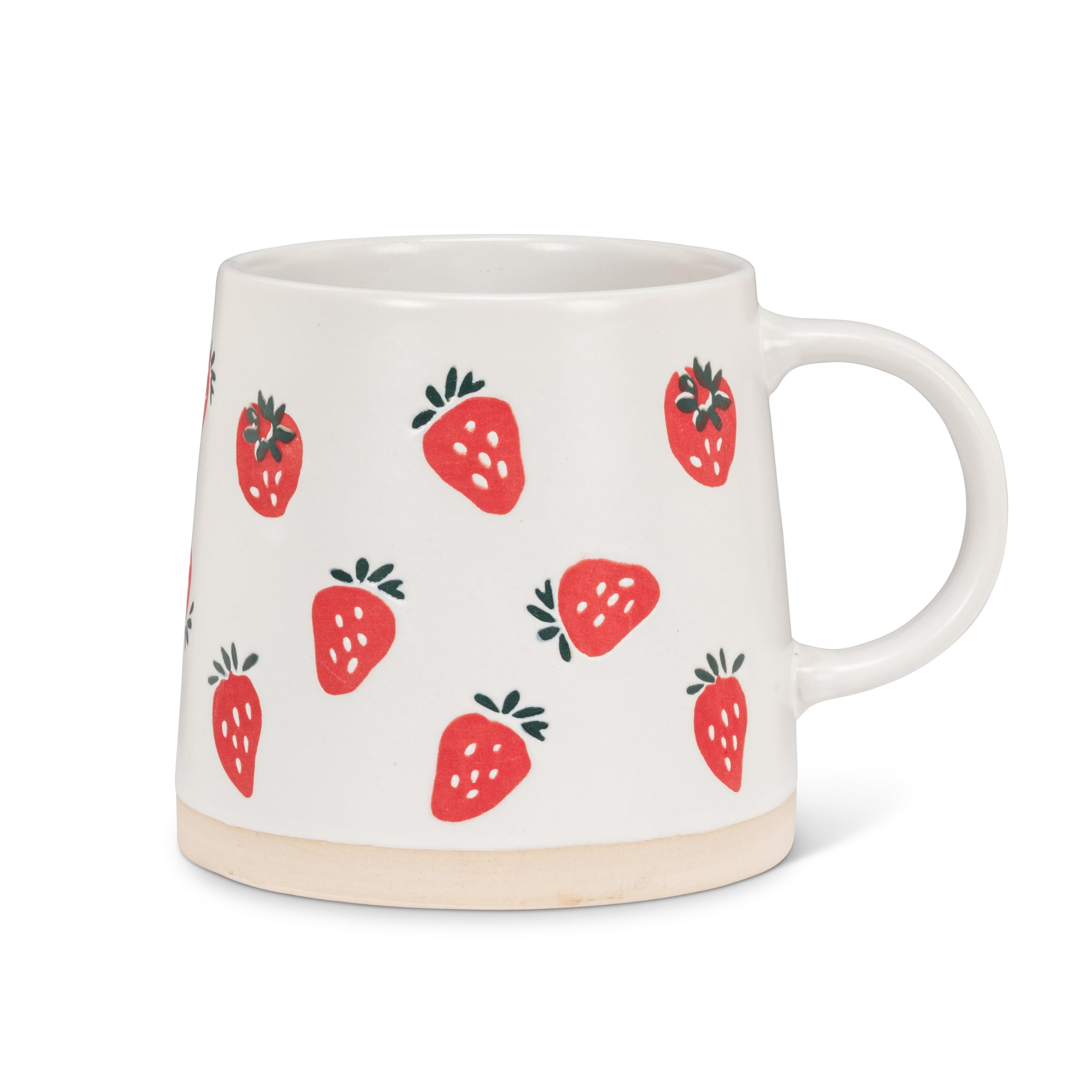 Abbott Collection Home Ivory/Red Abbott Collection Wide Base Mug With Strawberries