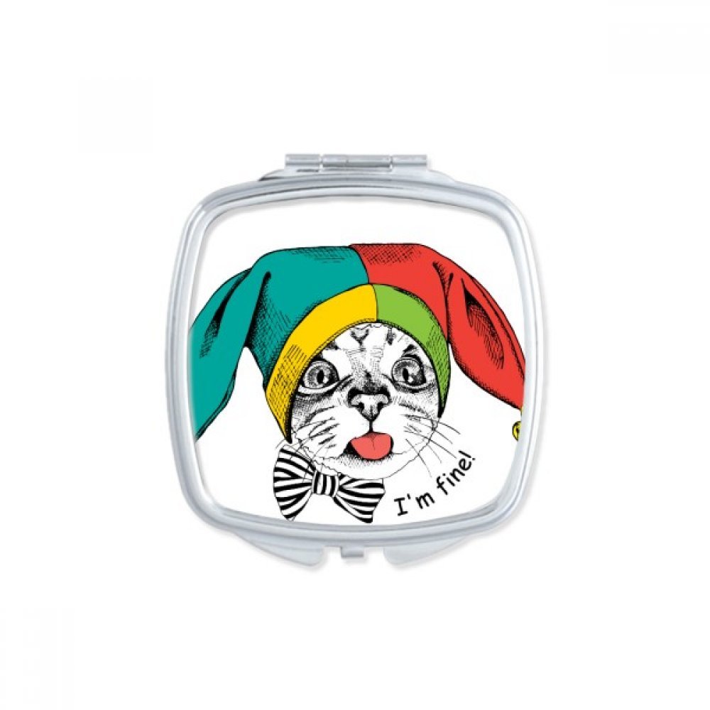 Miroir de poche chat blanc mignon pour maquillage nomade