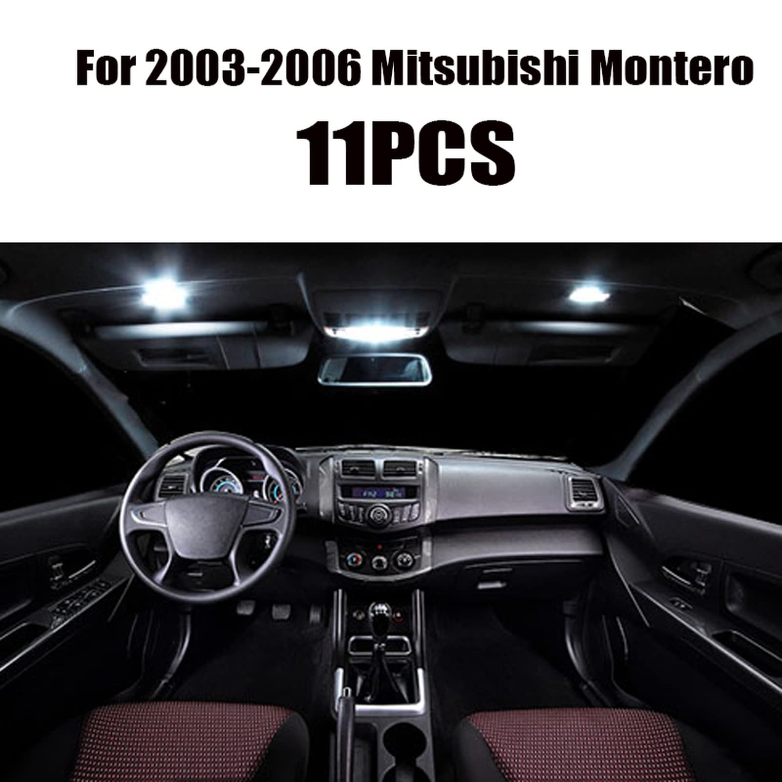 Accessoires de Voiture Blanche Canbus sans Erreur LED lumière intérieure Kit de Lampe de Lecture Carte dôme Licence, pour Mitsubishi Montero1998-2006