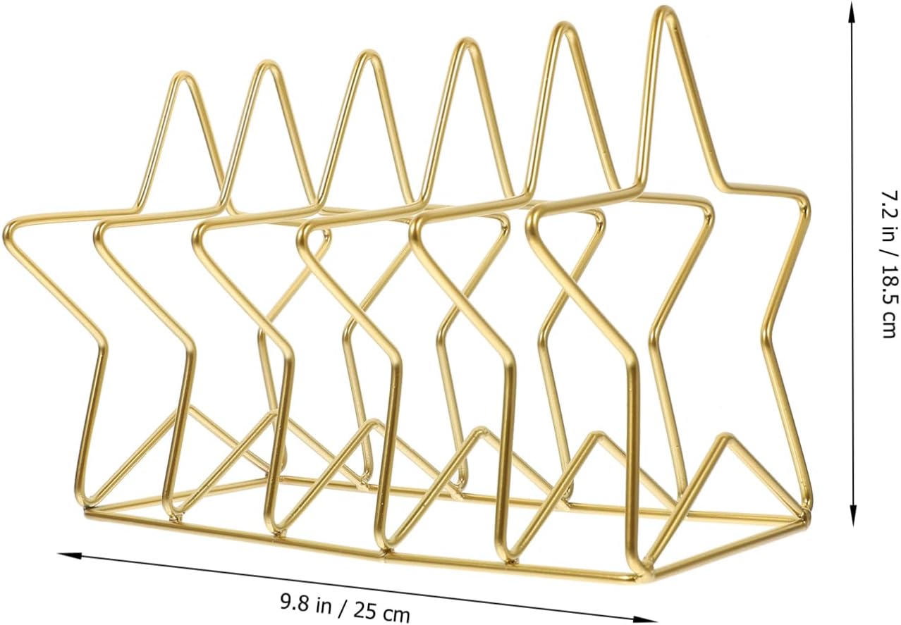 Iron Art Desktop Magazine Holder Creative Office File Organizer Rack Hollow Design Mail and Document Storage Stylish Desktop Bookshelf for Home and Office