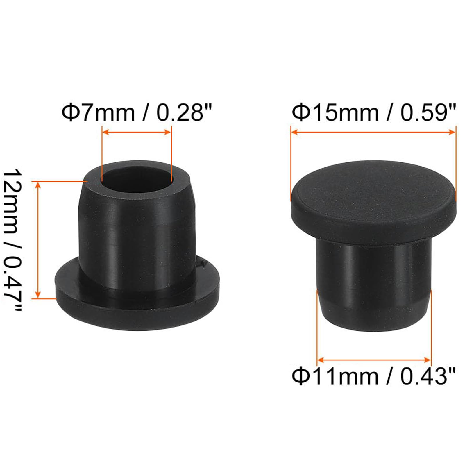 TA-VIGOR 15Pcs Silicone Hole Plugs, 11mm Diameter Hole Stoppers - Image 2