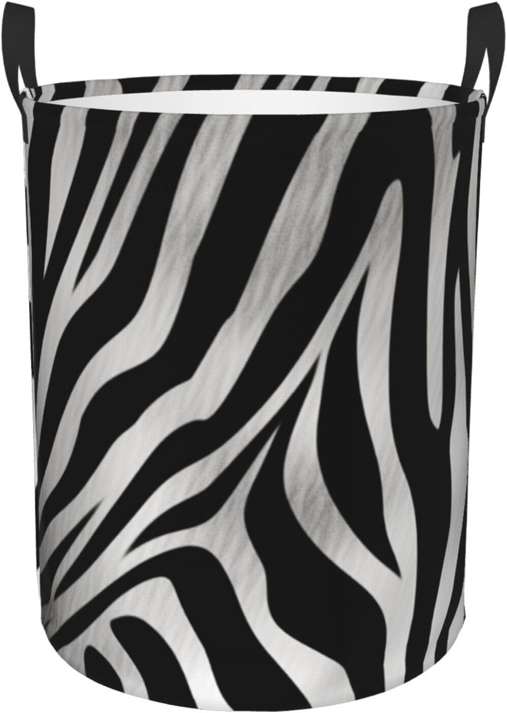 Zebra Print Laundry Basket Foldable Waterproof Laundry Hamper Clothes Storage Bin With Handles Oxford Cloth Toy Organizer Basket For Bathroom Laundry Bedroom Small