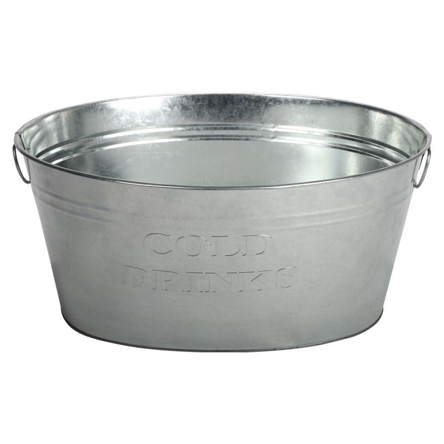 BURI Lot de 2 bacs à boisson avec anse - 24 l - En zinc étanche - Grand seau à champagne - Seau à glace pour fête de jardin