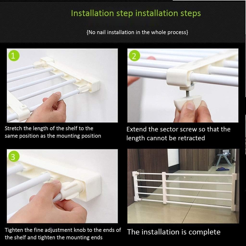 Indoor Fence Retractable Pet Gate with Railings, Suitable for Small to Medium-Sized Staircases Adjustable Safety gate