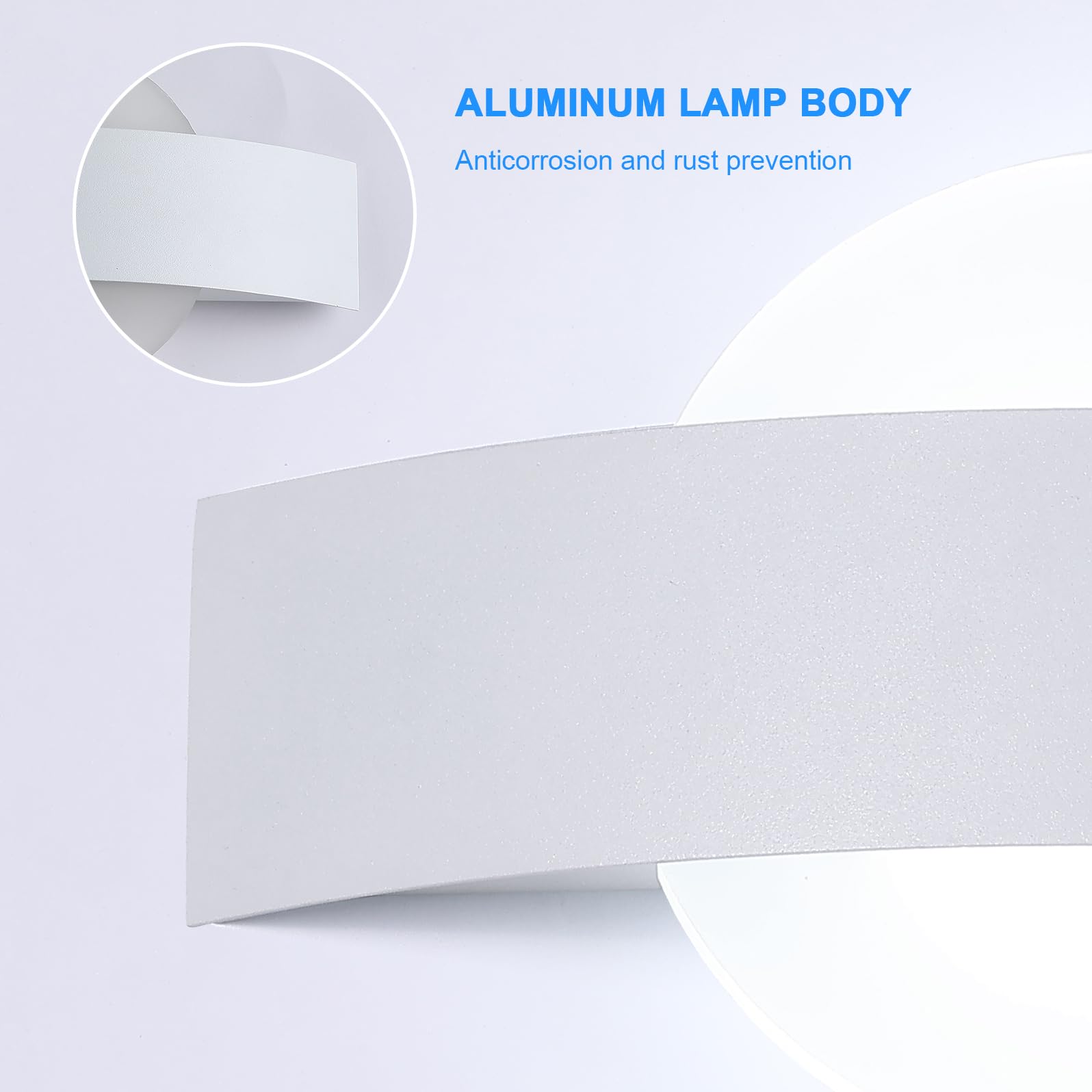 Comely kinkiet wewnętrzny LED, biały kinkiet 12W 1350 lm, nowoczesny akrylowy kinkiet do sypialni, korytarza salonu, zimne białe światło 6500K