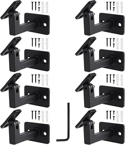 Miniatura 9 de Soportes de pasamanos ajustables resistentes giratorios cuadrados para escaleras de escalera, paquete de 3