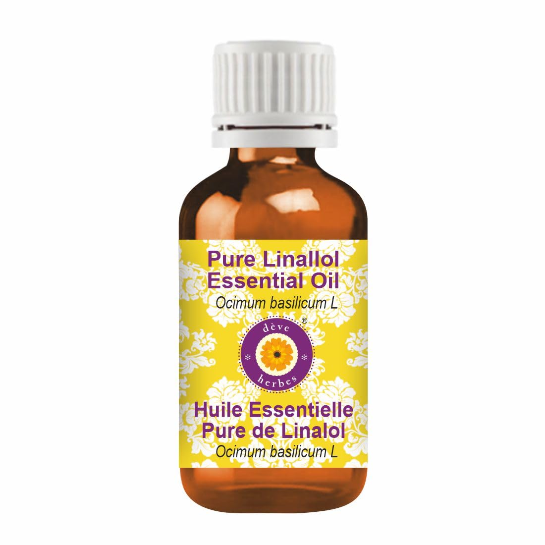 dève herbes Pure Linallol Essential Oil (Ocimum basilicum L) Natural Therapeutic Grade Steam Distilled 15ml (0.5 oz)