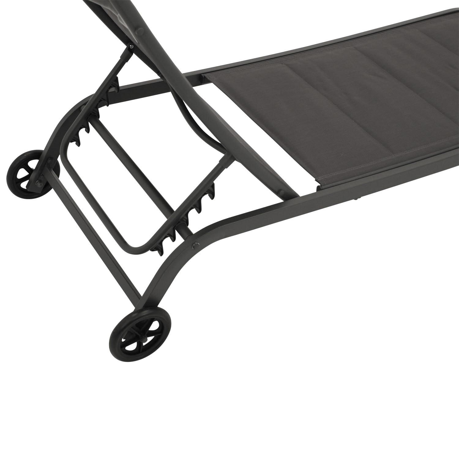 DEGAMO Gartenliege Rollenliege Riva, Stahlgestell grau, Liegefläche Kunstgewebe gepolstert grau, verstellbar, Outdoor