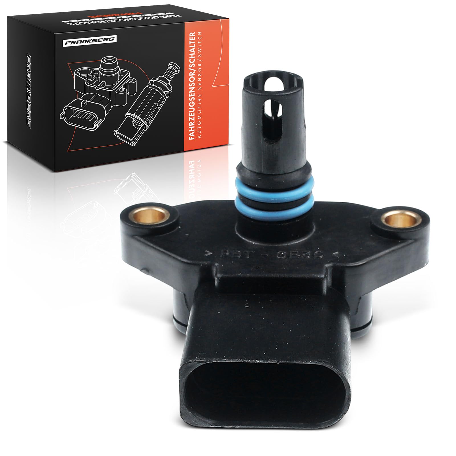 Frankberg Sensore pressione differenziale Pressione gas di scarico 4-Poli Compatibile con Golf IV 1J1 Polo 9A 9N A2 8Z0 Fox Compatto 5Z1 5Z3 5Z4 Golf IV Variante 1J5 Replace# 36906051