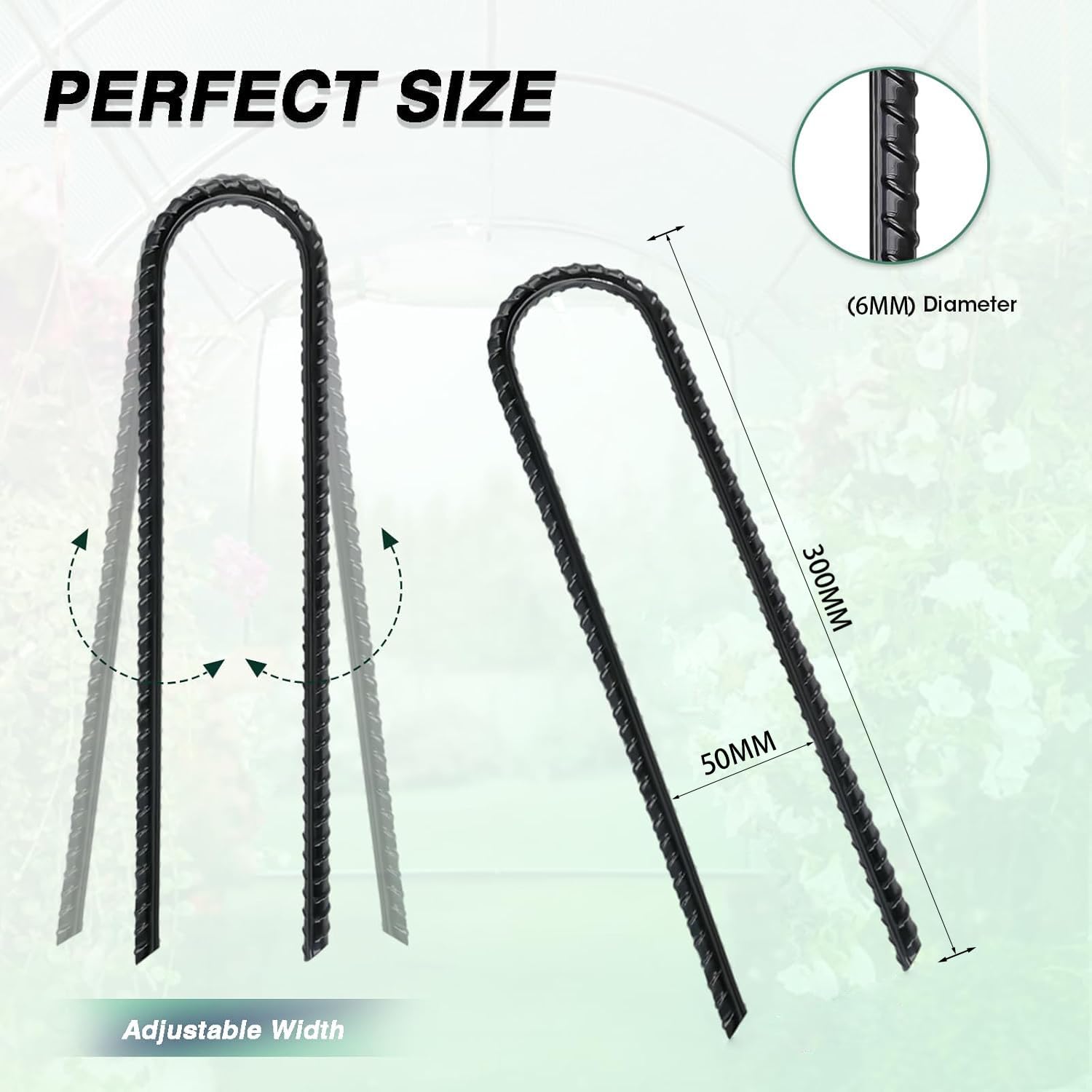 8 Pièces Piquets de Sol en Forme de U,Piquet ancrage de Tente 30 cm,Piquets de Trampoline,Ancrage Trampoline pour la sécurisation de clôtures,auvents,Camping