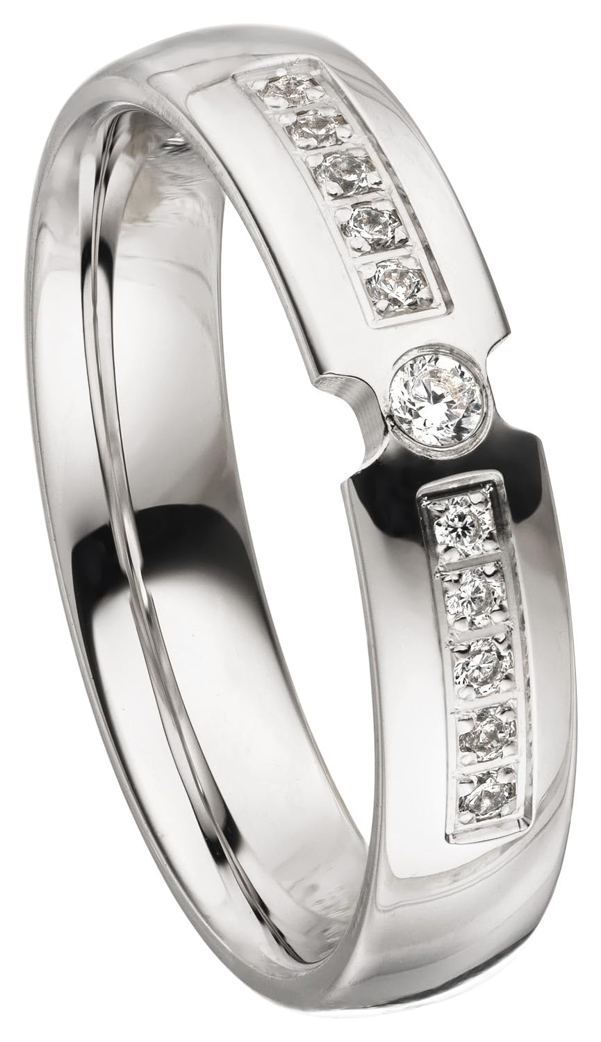 Kolibri Rings Damenring 11 Zirkonia Steine Sterling Silber 925 Ehering Verlobungsring Partnerring Freundschaftsring Ring - Inkl. Gratis Gravur und Etui