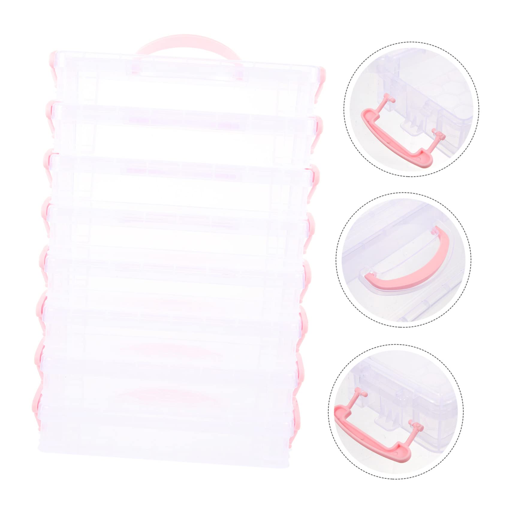 Scatole Portapenne Impilabili in Plastica Organizer Con Clip Per Cancelleria