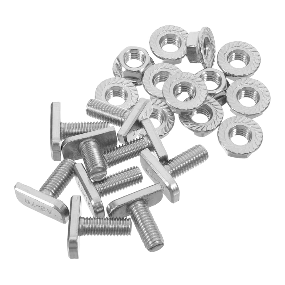20 Sets Stainless Steel Nut and Bolt Kit with Lock Washers for Easy, Versatile Installation