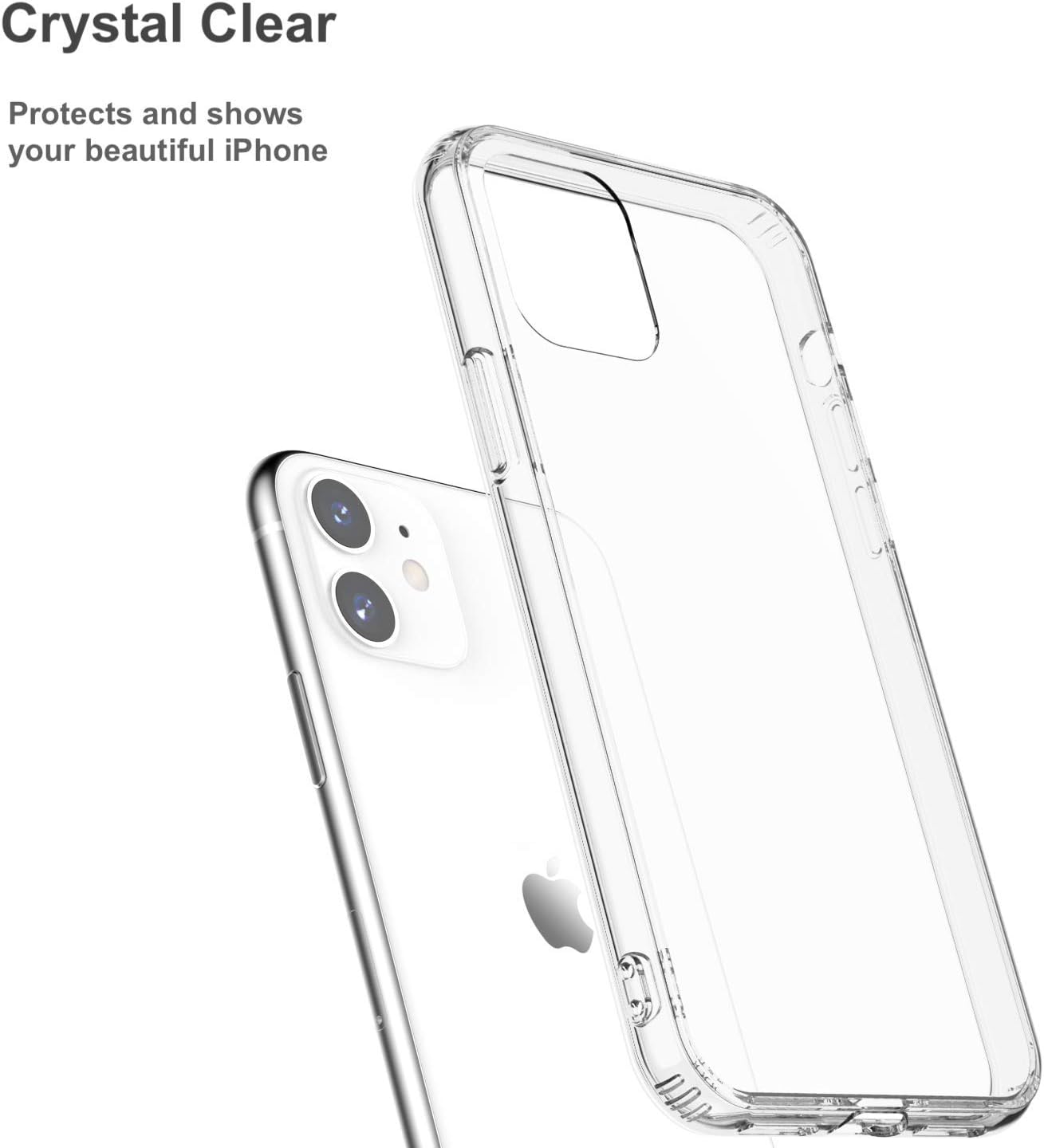 Shamo's Compatible with iPhone 11 Case, Clear iPhone 11 Cases Shock Absorption with TPU Silicone Bumpers Anti-Scratch Cover, HD Clear Transparent for iPhone 11 6.1 inch (Clear)