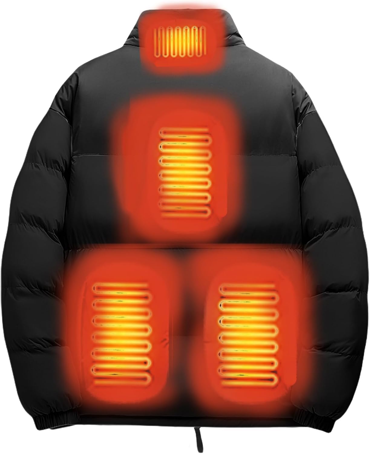 Men's Puffer Jacket Heated Jacket for Men Women USB Heating Outdoor Winter Warm Thermal Coat for Snow Ski Hiking Travel