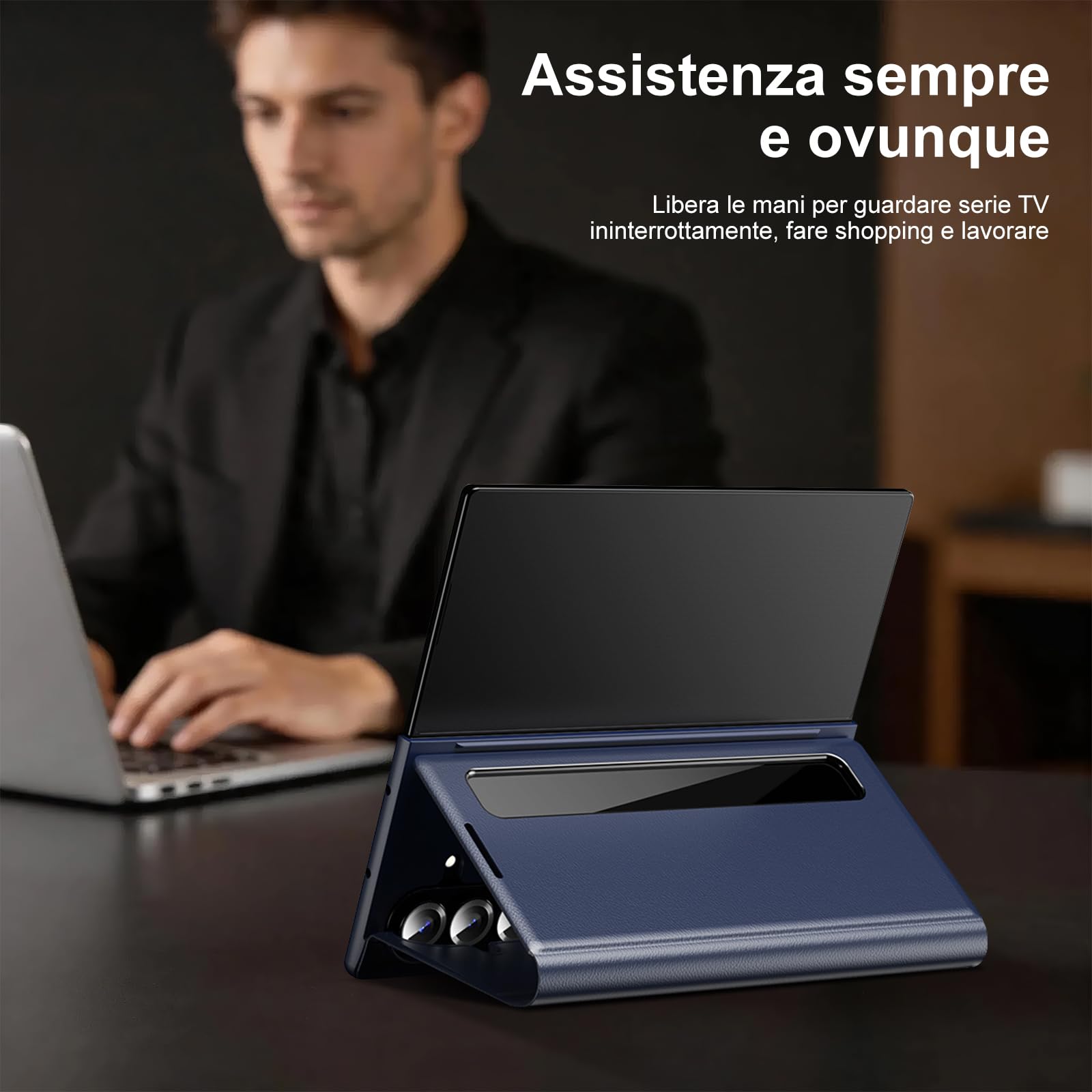 Cover per Samsung Galaxy Z Fold 8 Ultra Custodia a Libro con Finestra Smart