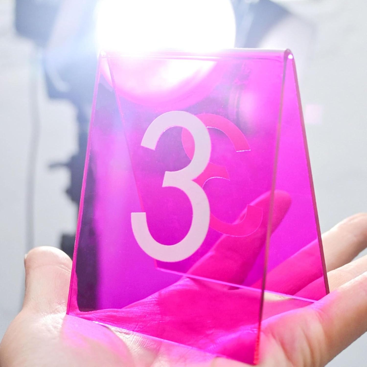 10 Pcs Acrylic Tent Style Table Numbers, Tabletop Sign, Foodservice Restaurant Reserved TableDouble Side Numbered Table, for Cafes, Bars, Party Numbers Cards Signs(Orange,71~80)