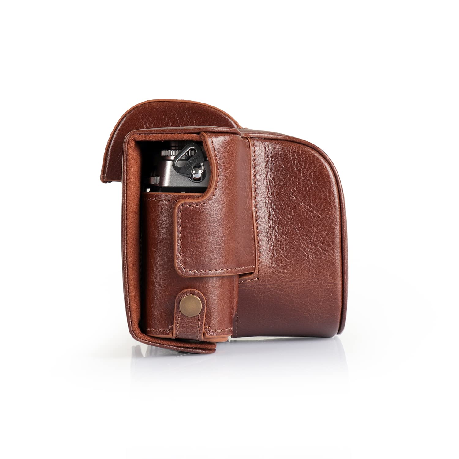 MegaGear Ever Ready Genuine Leather Camera Case Compatible with Nikon Z FC (16-50mm) (Marrón)