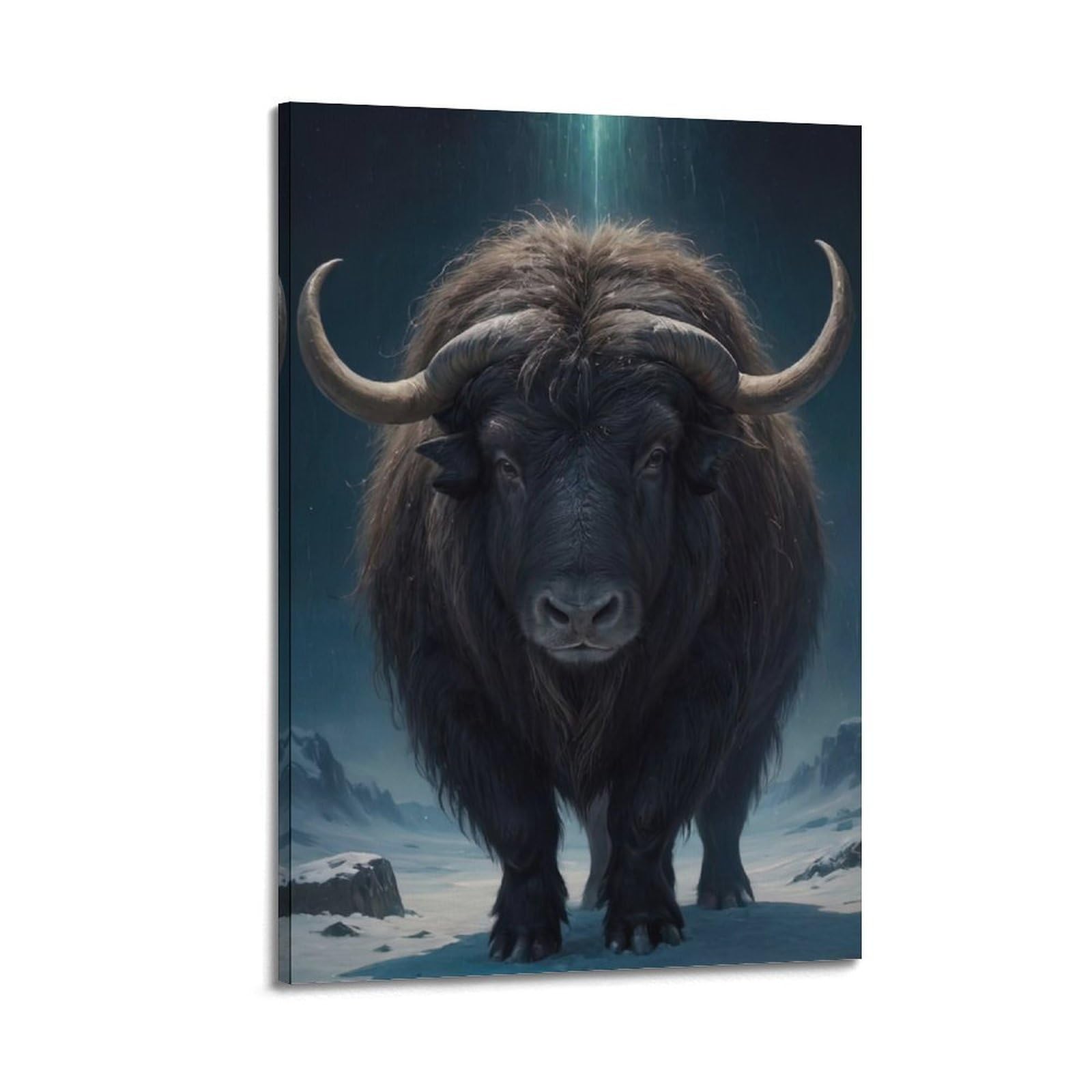 ZSZWHJ Animal Poster Cattle in The Snow Poster Decorative Painting Canvas Wall Posters And Art Picture Print Modern Family Bedroom Decor Posters 20x30inch(50x75cm)