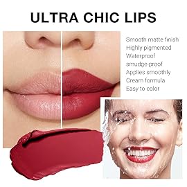 evpct Ruby Red Matte Creamy Lipstick for Women, Long Lasting Waterproof Velvet Lipstick, Lip Stick Crayon Buildable Blendable Creamy Color, Longwear Lip Makeup Cruelty-free 24 hours original labios 05