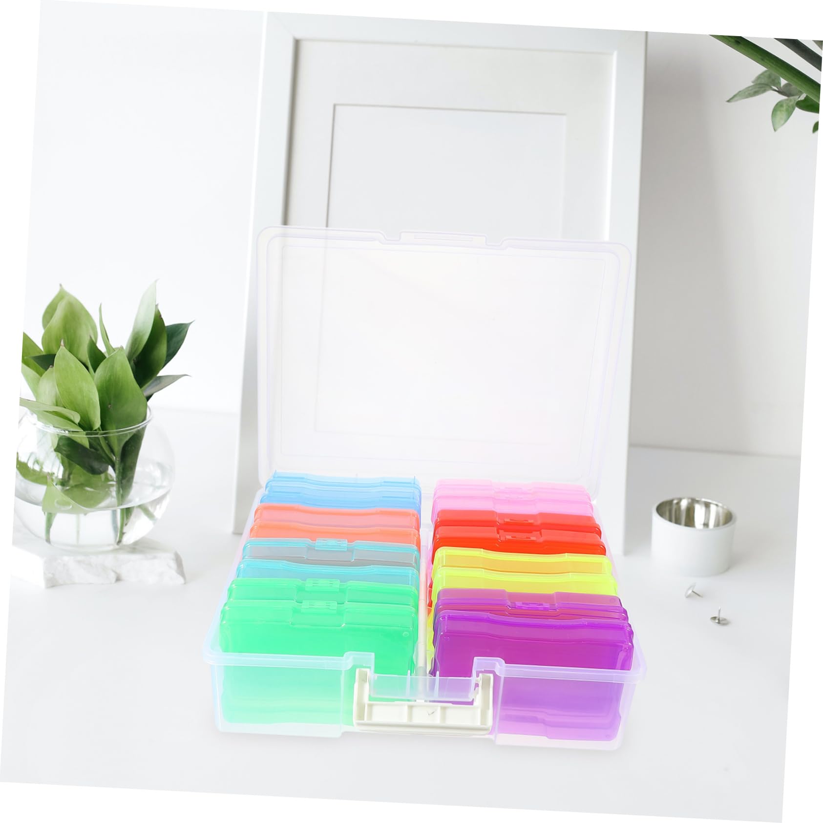 Boîtes de Rangement pour Photos 4x6 en Pp, Grosse Capacité, Couvercle