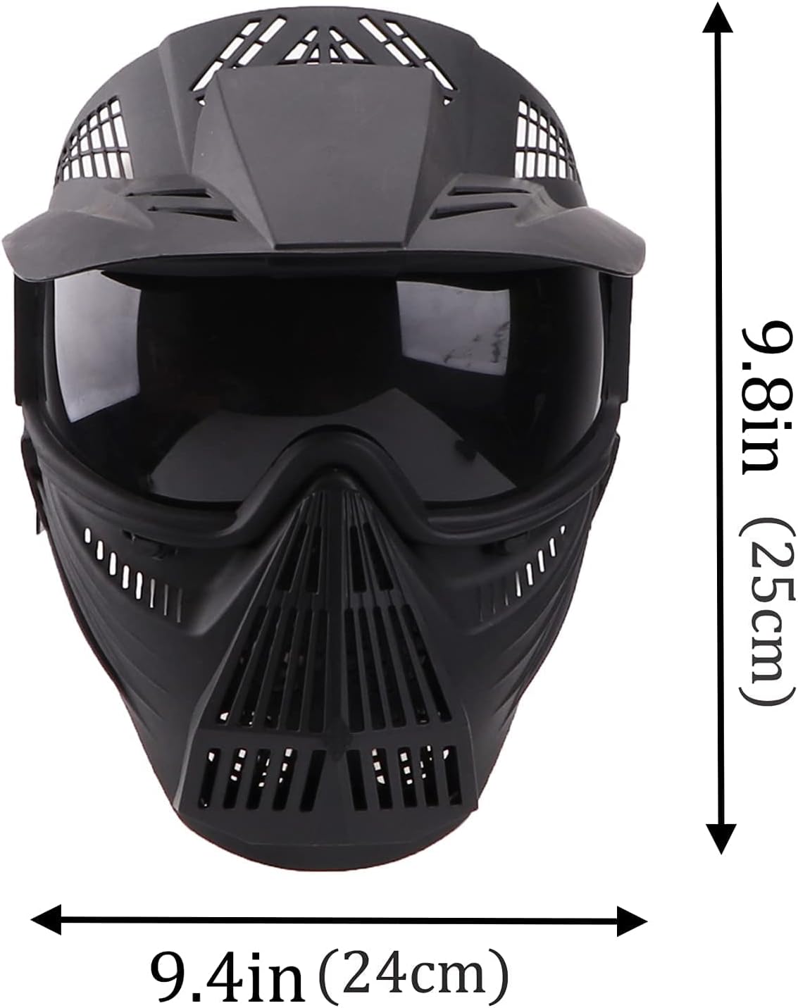 NINAT Airsoft Mask Tactical Masks Full Face with Greylens Lens Goggles Eye Protection for Halloween CS Survival Games Shooting Cosplay Mask Black : Sports & Outdoors