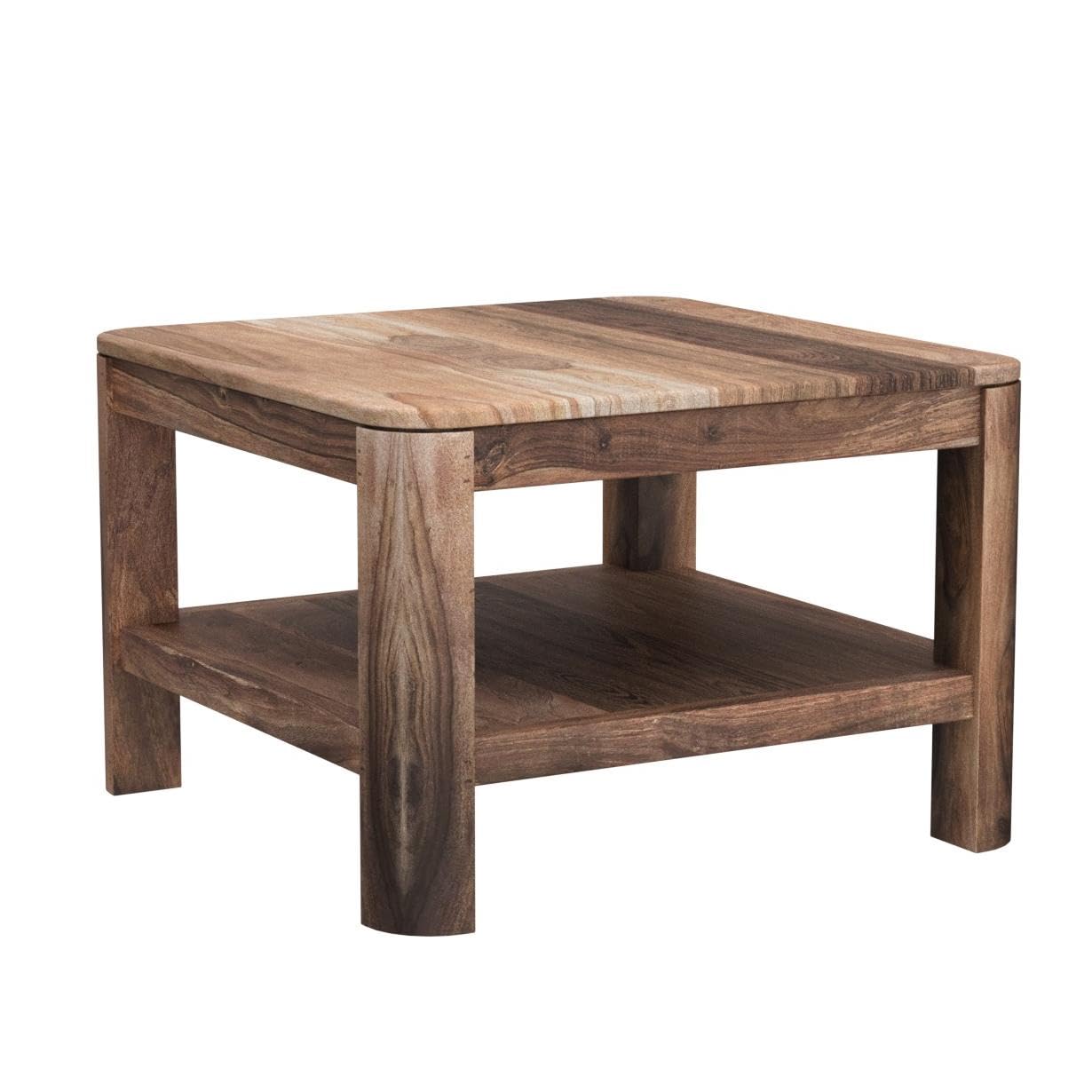 MASSIVMOEBEL24.DE | Toronto Couchtisch Sheesham/Palisander - Verschiedene Größen und Farben, Farbe:Dunkelbraun gebeizt, Größe:70x70 cm