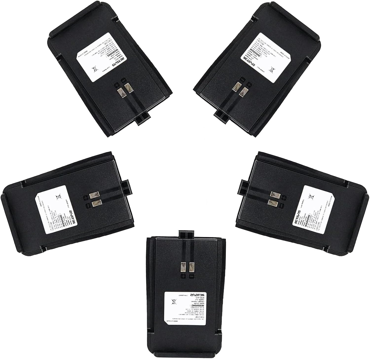 Retevis RT21 RT21V Original Two-Way Radios Battery 1100mAh Li-ion Rechargeable Battery Compatible RT21 RT21V Walkie Talkies (5 Pack)*