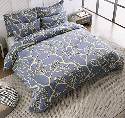 JYOTAKSH King Size Duvet Cover / Quilt Cover - Zipper Closure, Glace Cotton Design For Double Bed