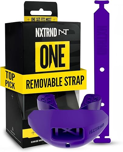 Miniatura 54 de Nxtrnd One - Protector bucal de fútbol, correa incluida, se adapta a adultos y jóvenes (azul claro)