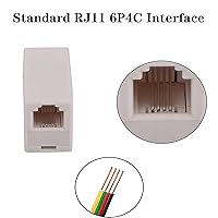 Vista 4 de Acoplador RJ11, acoplador recto en línea para teléfono, RJ11 6P4C, conector Keystone en línea hembra a hembra, adaptador de extensión de cable