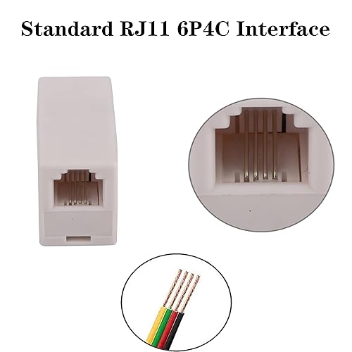 Miniatura 4 de Acoplador RJ11, acoplador recto en línea para teléfono, RJ11 6P4C, conector Keystone en línea hembra a hembra, adaptador de extensión de cable de