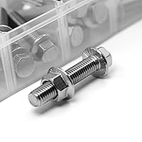 Vista 6 de YEEZET - Juego de 240 tornillos y tuercas con brida M5 M6 M8, tornillos hexagonales métricos con brida de acero inoxidable 304 Incluye las 14