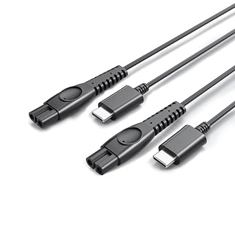 Superer 5V Charger Fit for Philips Norelco One Blade QP2724 QP2834 QP1924 QP4631 QP6542 QP4530, MG7910 MG5910 MG9510 MG9525, X3001 S3341 X3052, for Phillips Power Shaver Cable USB-C 2-Pack